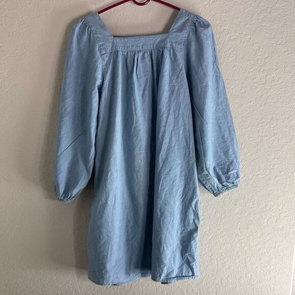 J. Crew Square Neck Chambray Smock MIDI Dress Size S - Picture 4 of 12
